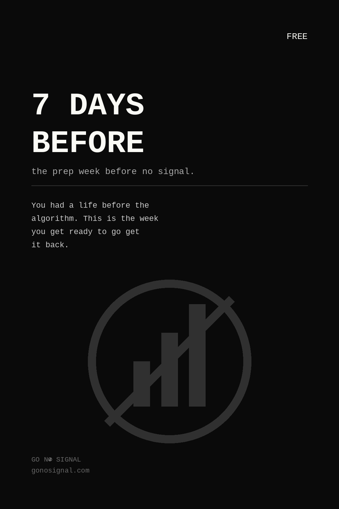 7 Days Before — Free Prep Guide